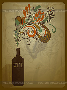 Retro concept composition with stylized bottle of - vector clipart