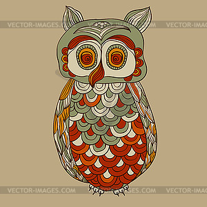 Bizarre Funky Owl - vector clipart