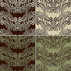 4 Vectro Бесшовные Vintage Pattern - векторный клипарт EPS