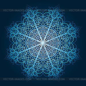 Highly detailed blue snowflake - vector clip art