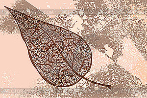 Vintage autumn leaf - color vector clipart