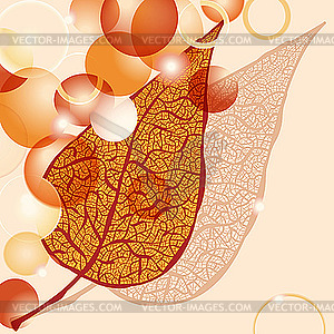 Autumn leaf and bright balls - vector EPS clipart