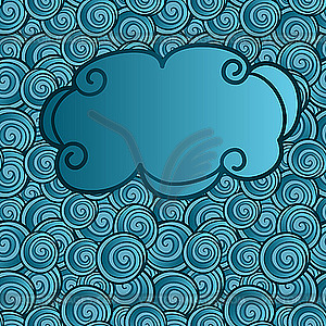 Cloud on abstract seamless background with swirls - royalty-free vector image