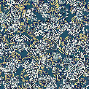 Seamless paisley background - vector image