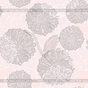 Seamless pattern with abstract flowers - vector clip art