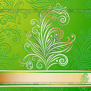 Green floral pattern - vector clipart