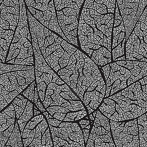 Seamless monochrome background of leaves - vector clipart