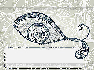 Eye in form of fish with frame - vector image