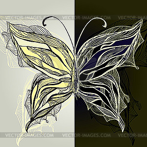 Beautiful butterfly in vintage style - vector clip art