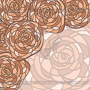 Background with roses in stained glass style - vector image