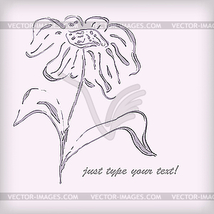 Greeting card with flower - royalty-free vector clipart