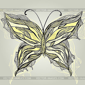 Beautiful butterfly in vintage style - vector clipart