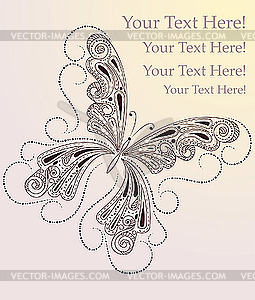 Greeting card with butterfly - vector clip art