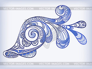 Abstract blue fish - vector clipart