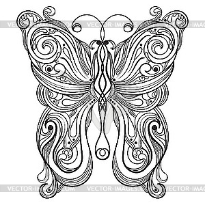 Monochrome butterfly - vector image