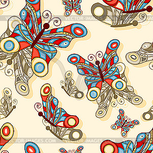 Seamless background with butterflies - vector clip art
