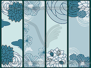 Floral banners with flowers - vector image