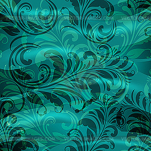 Spring floral pattern on blue - vector image