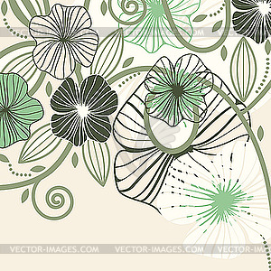  background with abstract flowers and blots - vector clipart