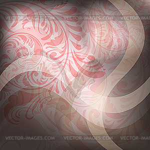 Abstract floral background with waves - vector image