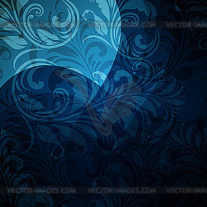 Background with seamless floral pattern in blue - stock vector clipart