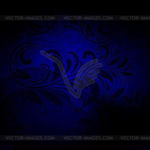 Background with seamless floral pattern in blue - vector clip art