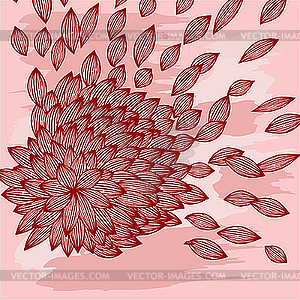 Фон цветок с лепестками взорван - векторный клипарт Royalty-Free
