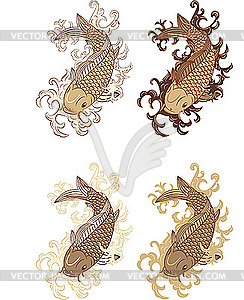 Japanese style koi (carp fish) - vector clipart