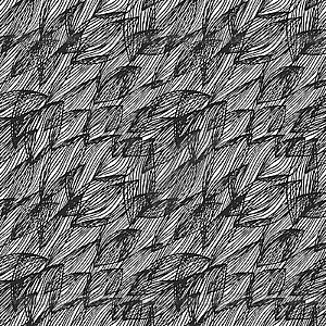 Seamless monochrome pattern with abstract leaves - vector image