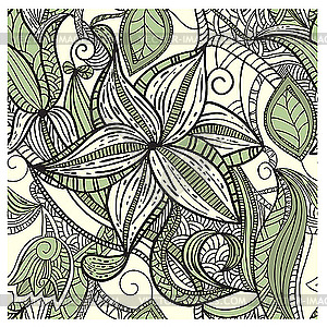 Seamless floral pattern in green - vector image