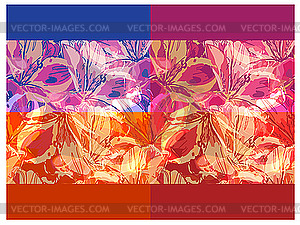 Seamless grunge backgrounds with flowers - vector clipart