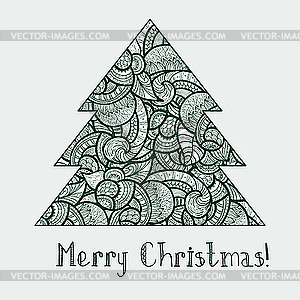 Ethnic doodle fir tree - vector clipart / vector image