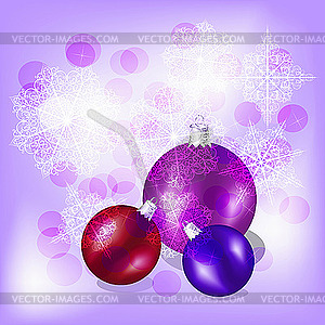 Christmas balls and snowflakes - vector clipart