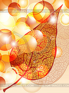 Autumn leaf and bright balls  - vector clipart / vector image