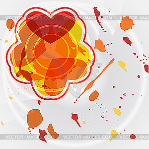 Pattern with hearts and abstract blots - vector image