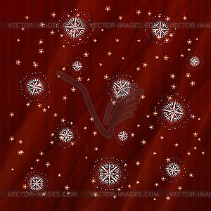 Winter background with snowflakes and stars - vector clip art