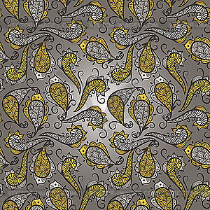 Seamless paisley background - vector clipart