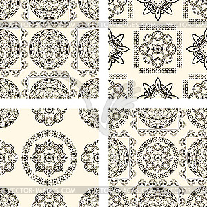 Set of seamless vintage patterns - vector image