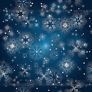 Seamless winter background with snowflakes - vector clip art