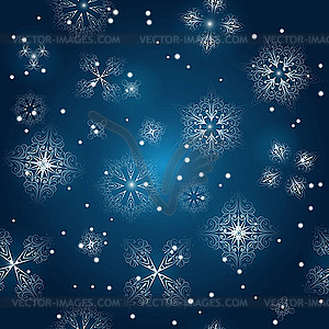 Seamless winter background with snowflakes - vector clipart