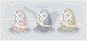 Пасхальная открытка с яйцами - изображение в векторе