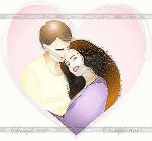 Happy young couple in love - vector image