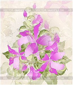 Greeting card with hibiscus - vector EPS clipart