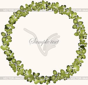 Wreath of clover leaves - vector clipart