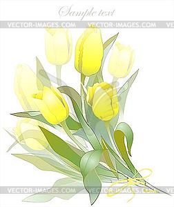 Yellow tulips - vector image