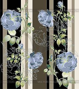 Background with blue roses - vector EPS clipart