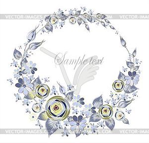 Greeting card with roses - vector clipart