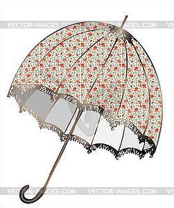 Старинный зонтик - векторное изображение клипарта