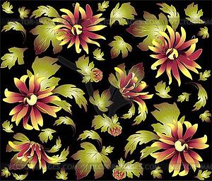 Seamless background from flowers ornament, fashionabl - vector clipart