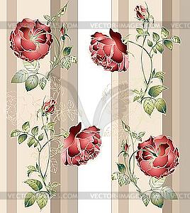 Flower background with roses - vector clip art